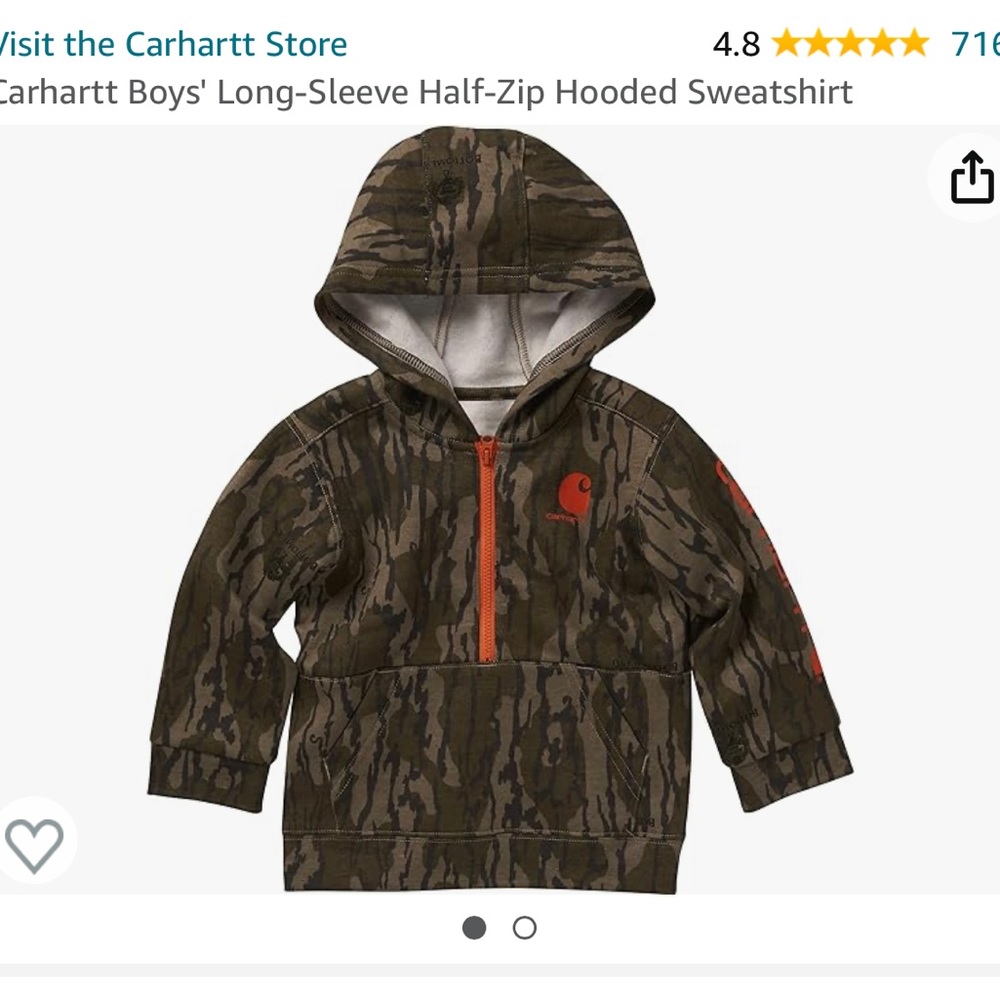 Carhartt half zip 2t toddler hoodie